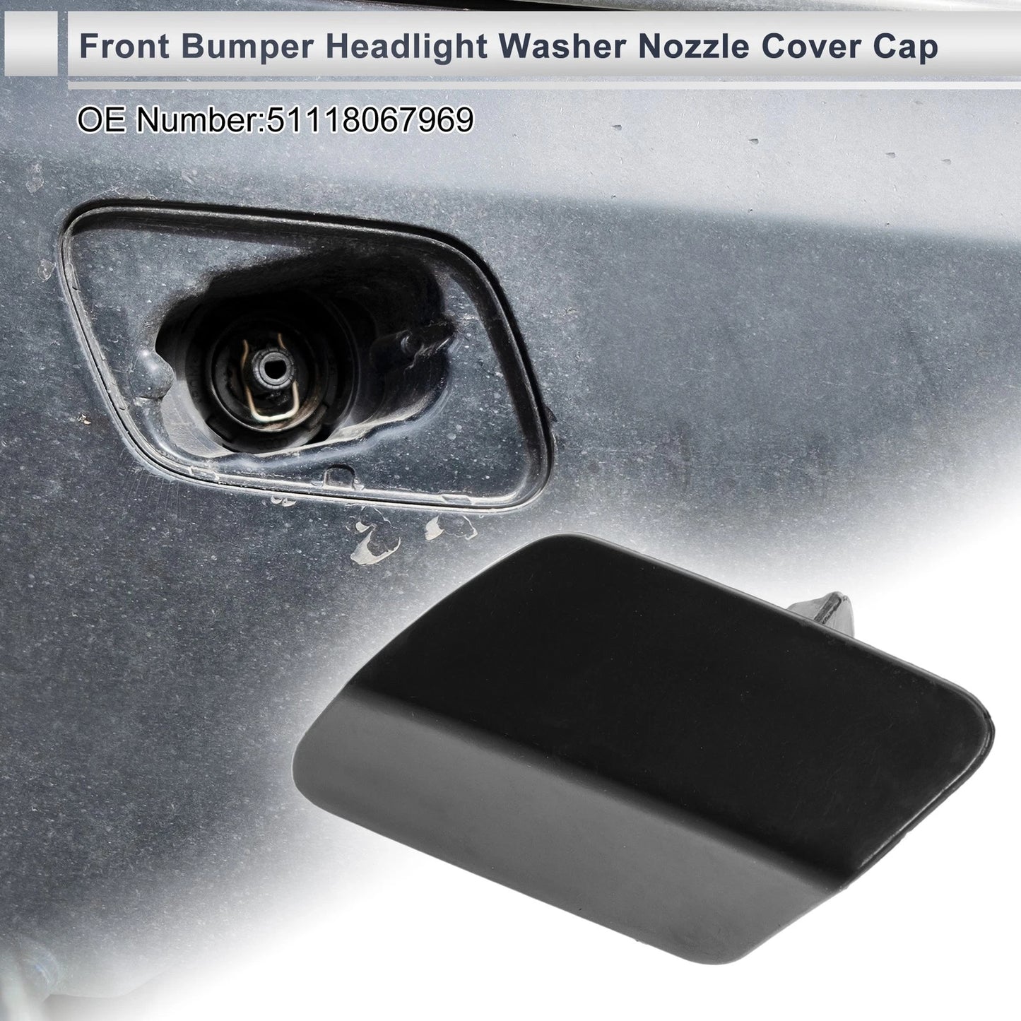 Bumper Headlight Washer Nozzle Cover for BMW 320i (2006-2013)