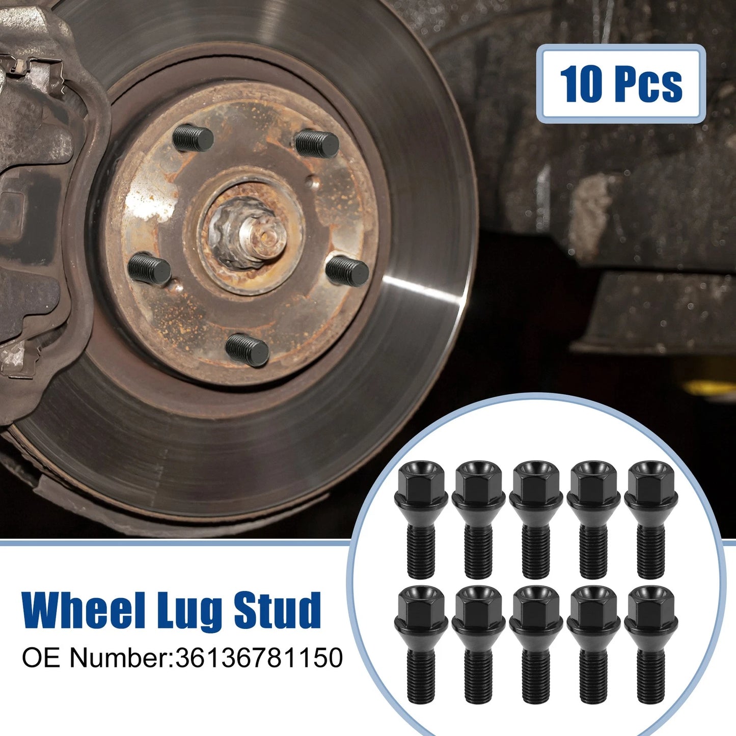 10 Pcs M12x1.5 Wheel Lug Bolt Nuts for BMW E46 E90 E39 (2000-2012)