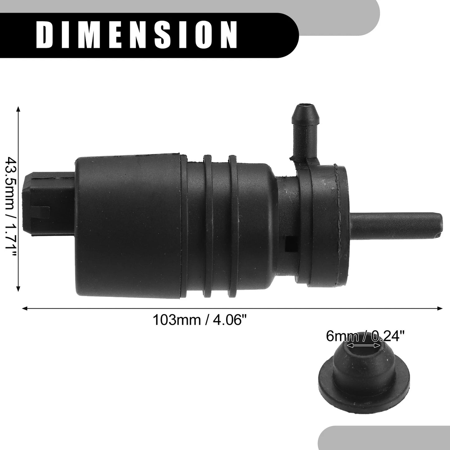 Windshield Washer Pump for Porsche 911 (2012 - 2019) Plastic Black
