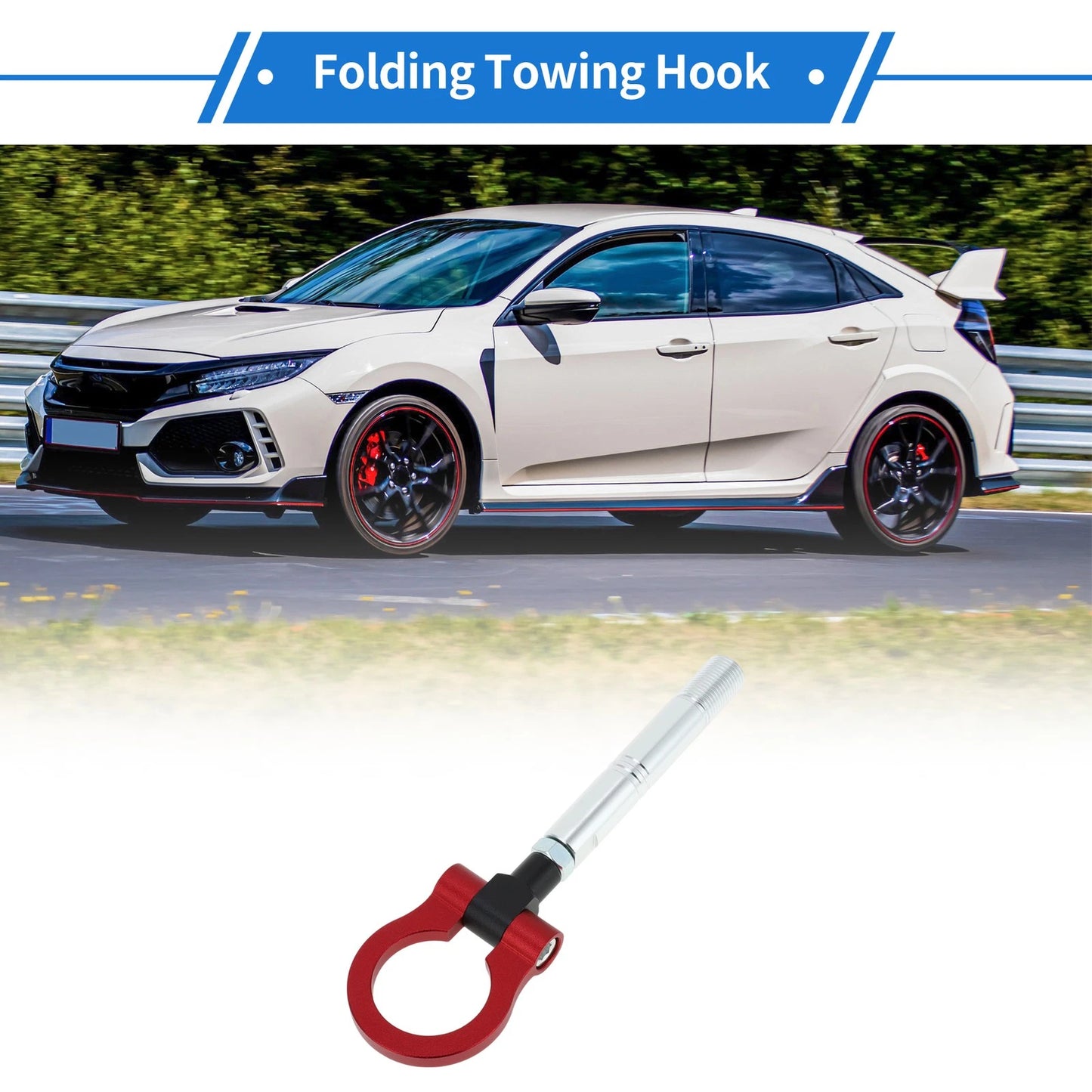 Trailer Ring Eye Towing Hook Red for Toyota Avanza