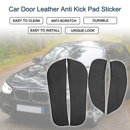 Car Door Leather Anti Kick Pad Sticker for BMW 1 Series (2017-2023) Black Set