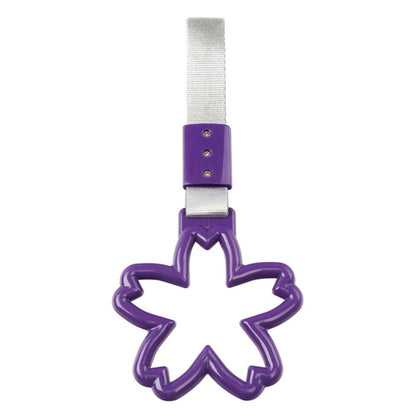 JDM Flower Ring Car Handle Strap Charm for Subway Train Bus - Purple