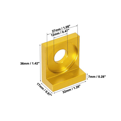 Chain Adjuster Block Gold Tone / 2 x 12mm Hole Dia / Chain Adjuster Block for Motorcycle
