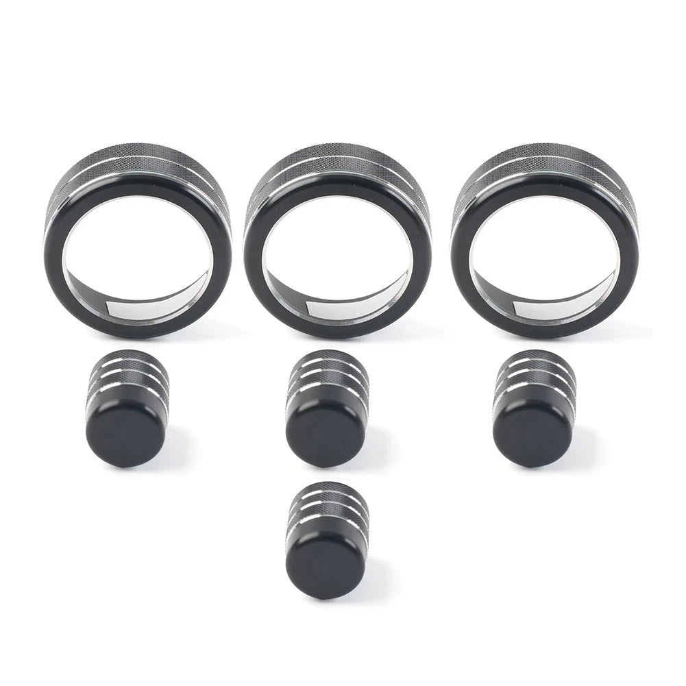 7x Switch Knob Ring Cover Trim for Honda Civic 11th Gen & CR-V 2023-24 Black