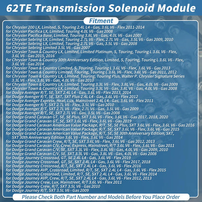 62TE Transmission Valve Body Solenoid for Dodge (2010-2014)