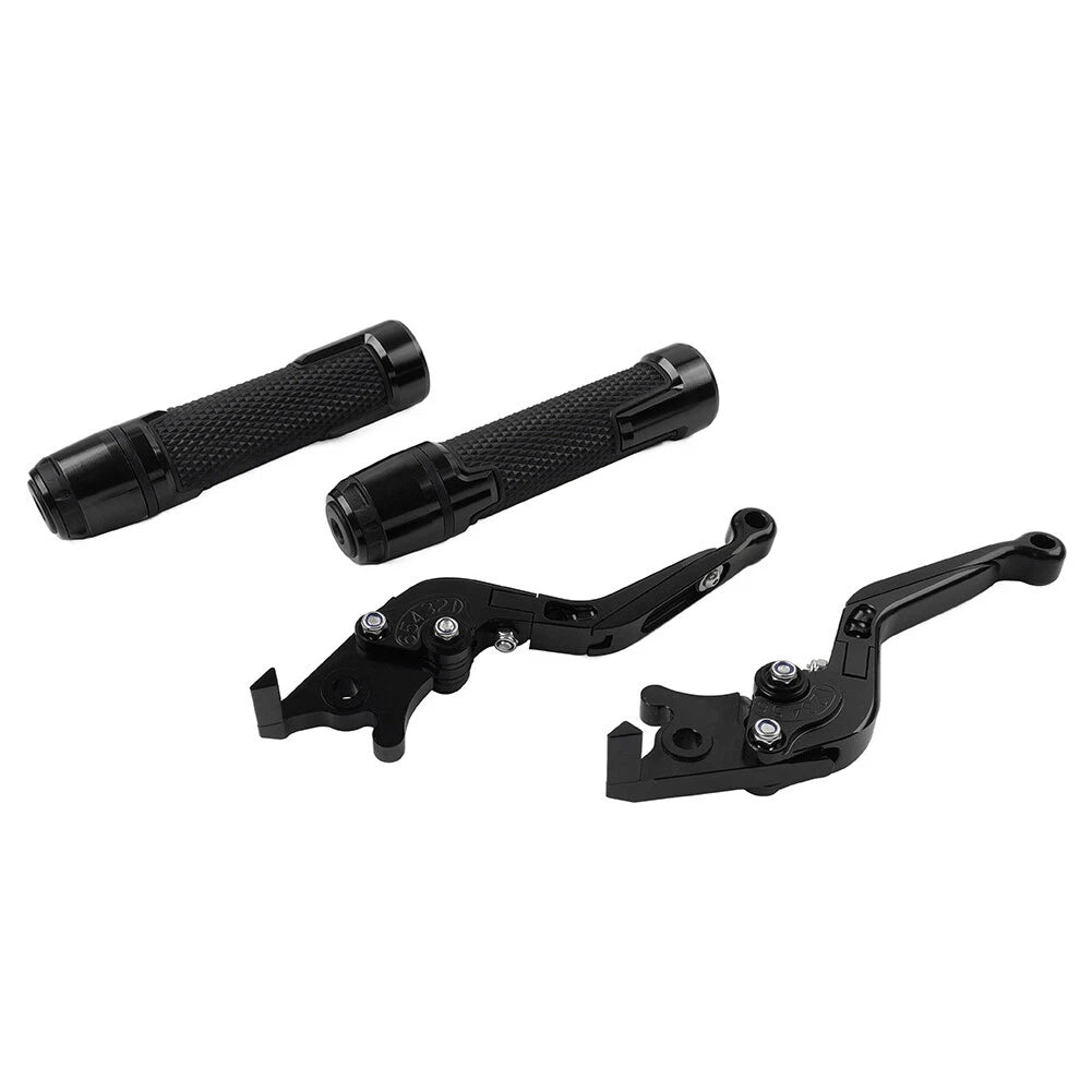 Black Extendable Brake Clutch Levers Grips Set for BMW F650GS (2002-2007)