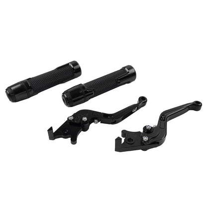 Black Extendable Brake Clutch Levers Grips Set for BMW F650GS (2002-2007)