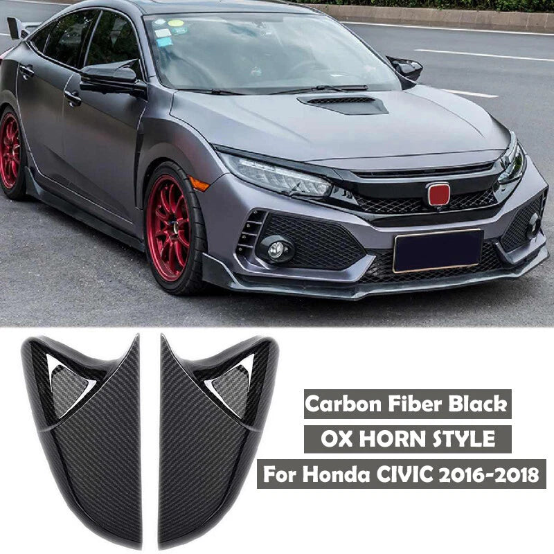 Rear View Mirror Cover Cap Trim for Honda Civic 2016-2021 Carbon Black
