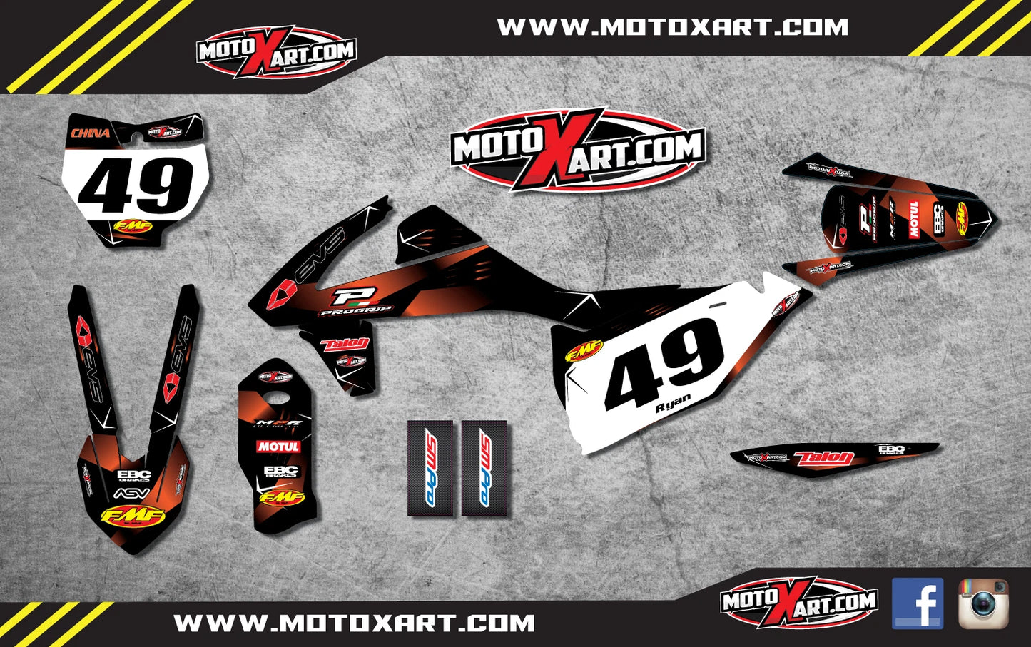 Custom Graphics Full Kit - Barbed Style Stickers for KTM SX SXF (2016)
