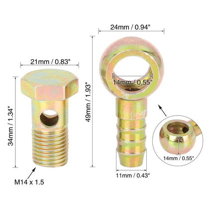 14mm Banjo Hose Barb Fittings for Motorcycle Car