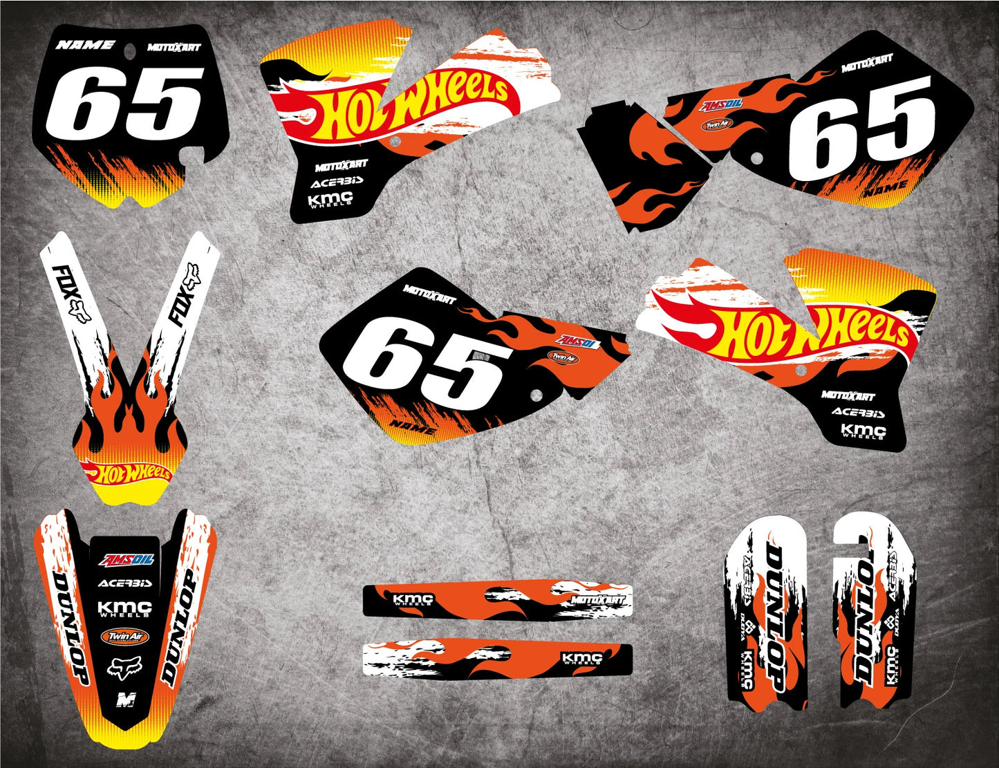 Custom Graphics Full Kit for KTM 65 (2002-2008) BLAZE STYLE Stickers