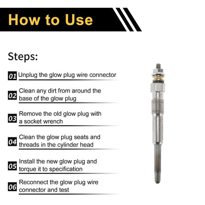 Glow Plug 1 x Diesel Glow Plug for Various Makes & Models