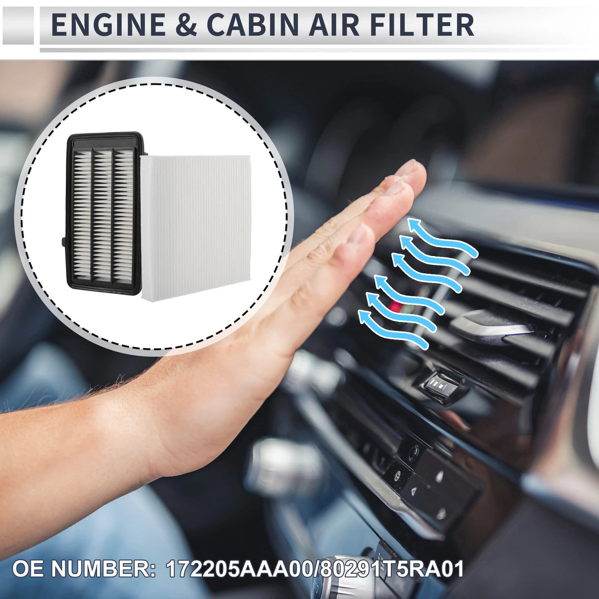 Cabin Air Filter Combo for Honda CR-V 1.5L L4 Gas (2017-2022)