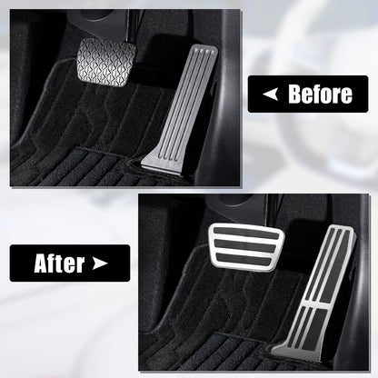2 x Brake & Accelerator Foot Pedal Covers Non-Slip for Toyota Silver Tone