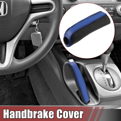 Faux Leather Handbrake Cover for Ford Mustang (2015-2021) Black Blue