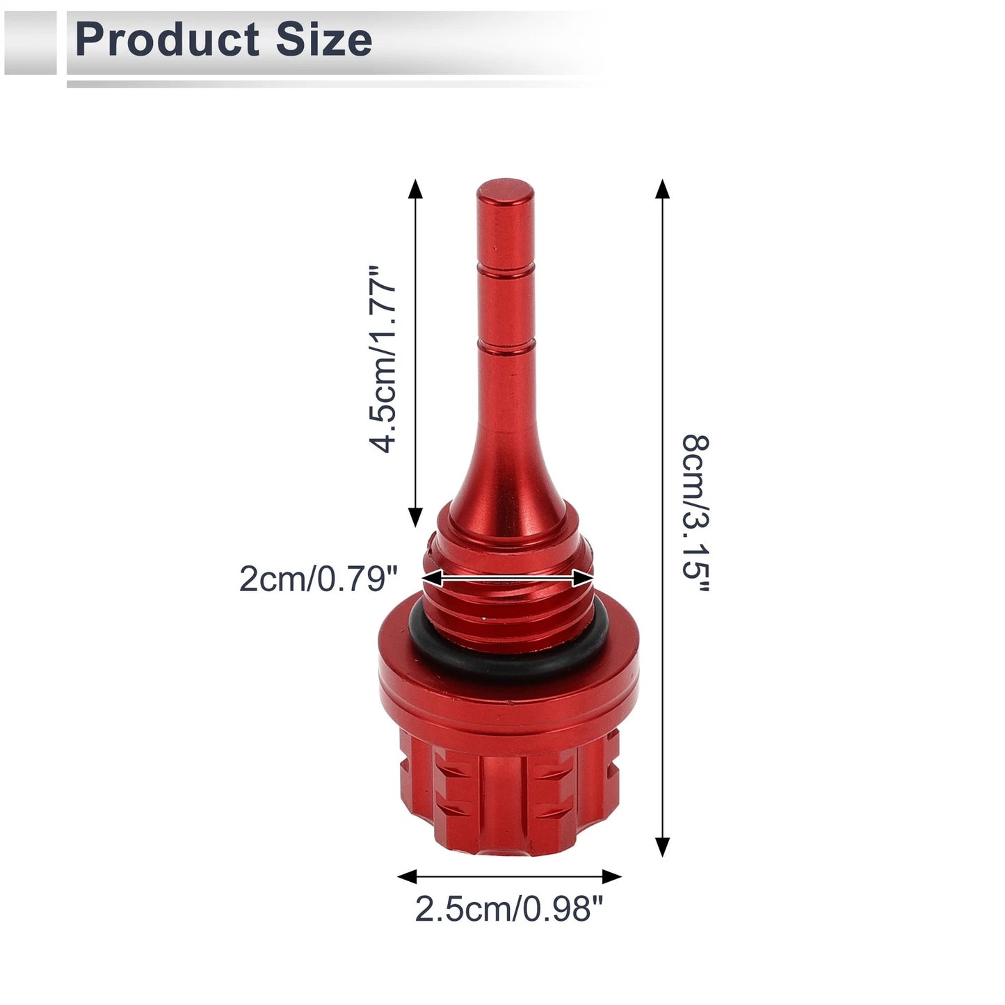 1 x Dipstick Cap Plug for Motorcycle Engine Crankcase Oil Level Red