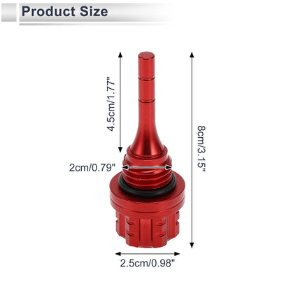 1 x Dipstick Cap Plug for Motorcycle Engine Crankcase Oil Level Red