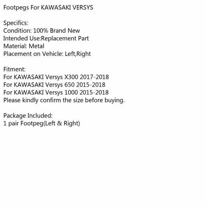 Front Footpegs for Kawasaki Versys 650/1000 & Versys X 300 (2017-2018)