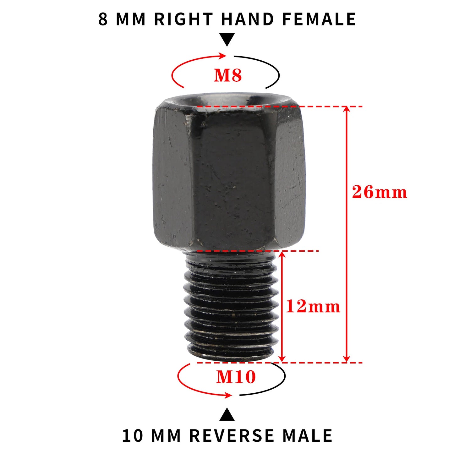 2x Motorcycle Scooter Mirror Adapter M8 to M10 for Various Models