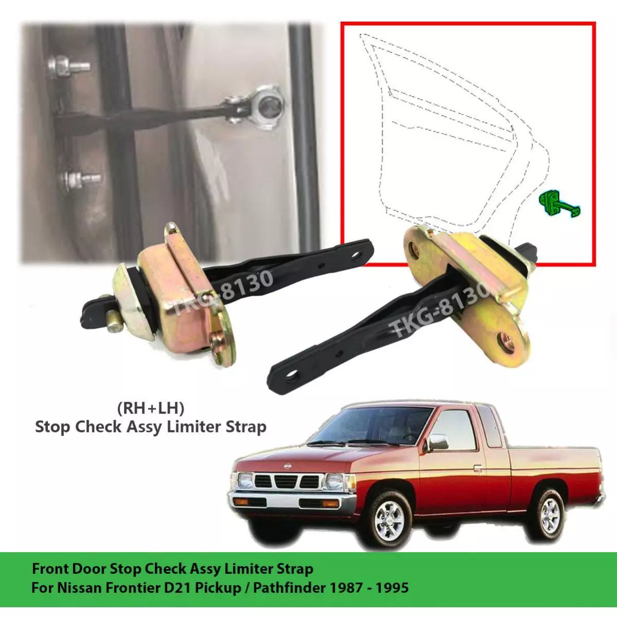 Front Door Stop Check Limiter Strap for Nissan D21 (1987-1995)