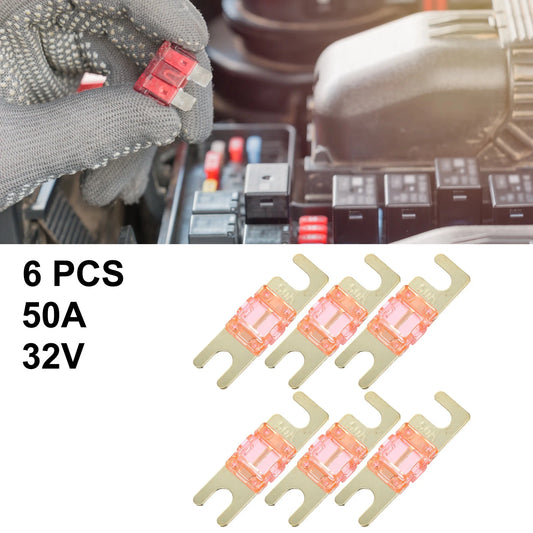 6pcs 50A AFS Mini ANL Fuse for Car, Truck, Motorcycle, Boat Audio CDs