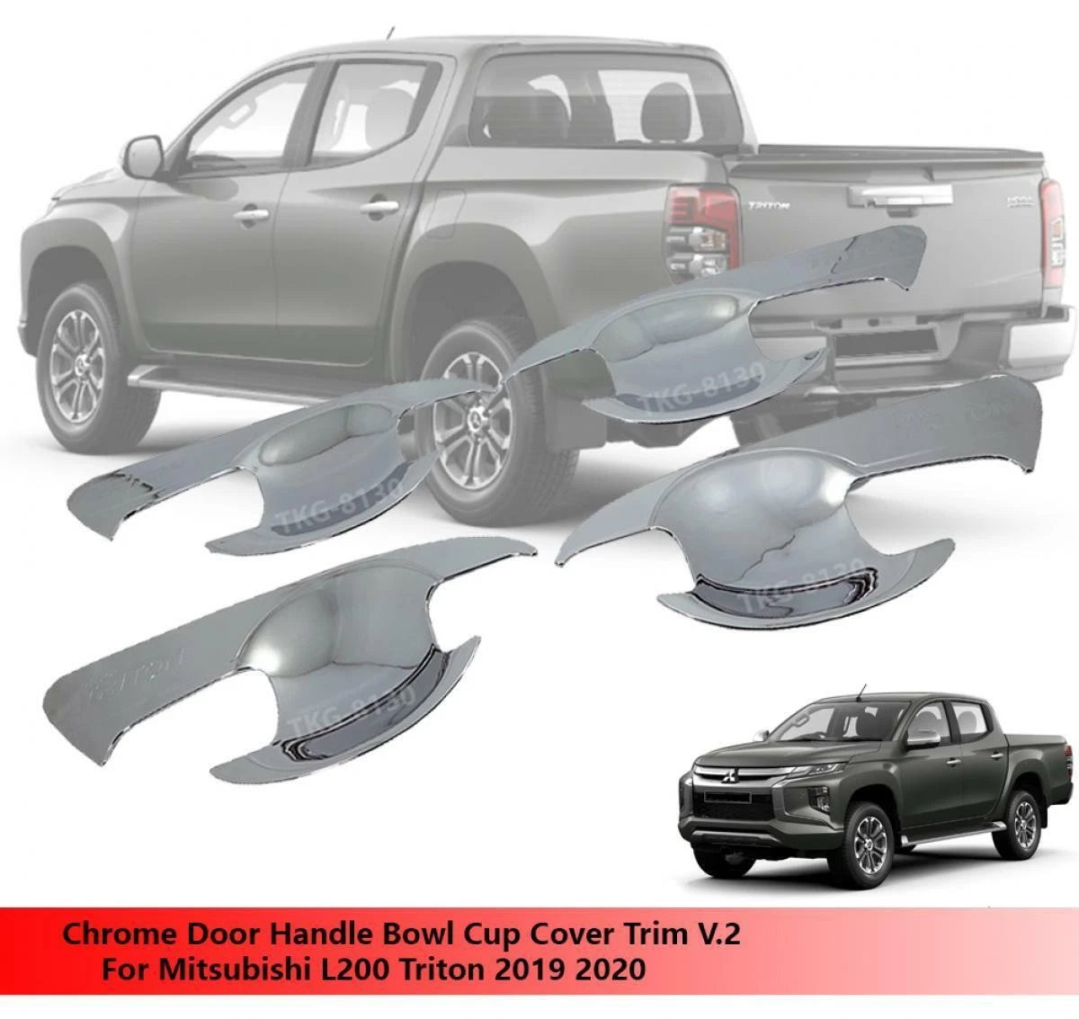 Chrome Bowl Cup Door Handle V.2 for Mitsubishi L200 Triton (2019-2020)