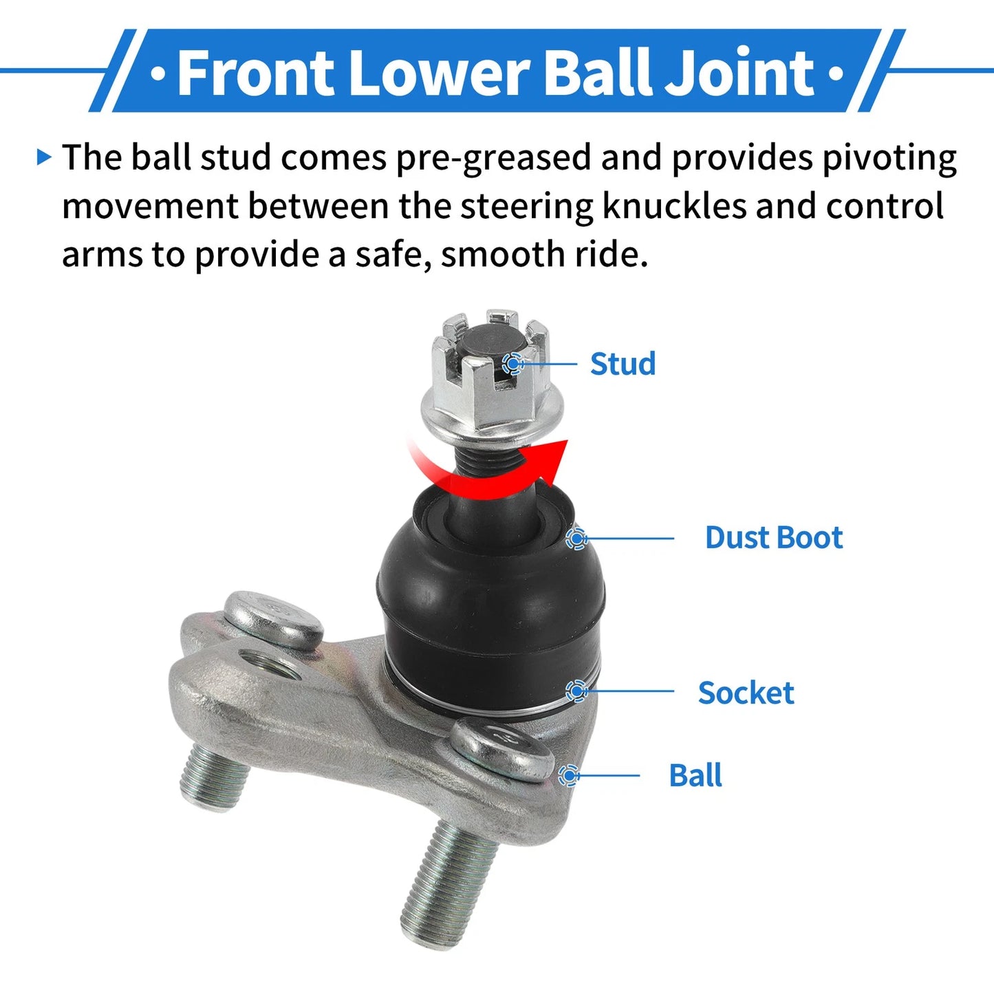 Front Lower Ball Joints for Toyota Prius (2010-2015)