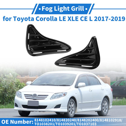 Fog Light Cover / 1 Pair / Left Right Front Bumper for Toyota Corolla