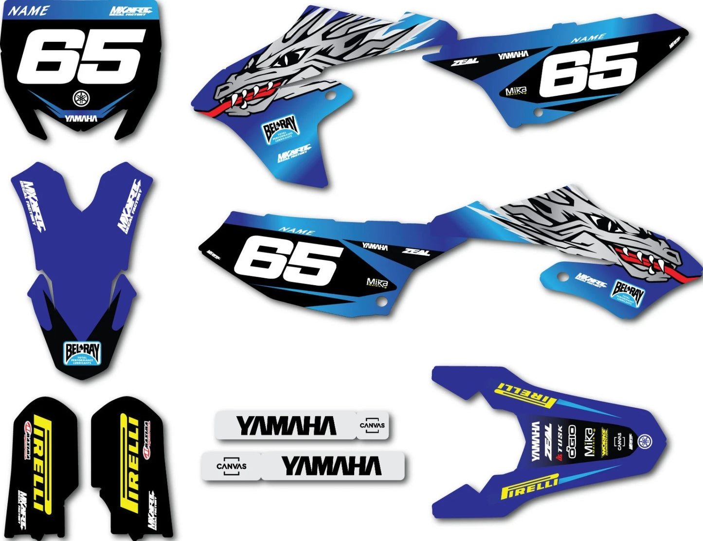 Custom Graphics Decal Sticker Kit for Yamaha YZ 65 (2018-2025)