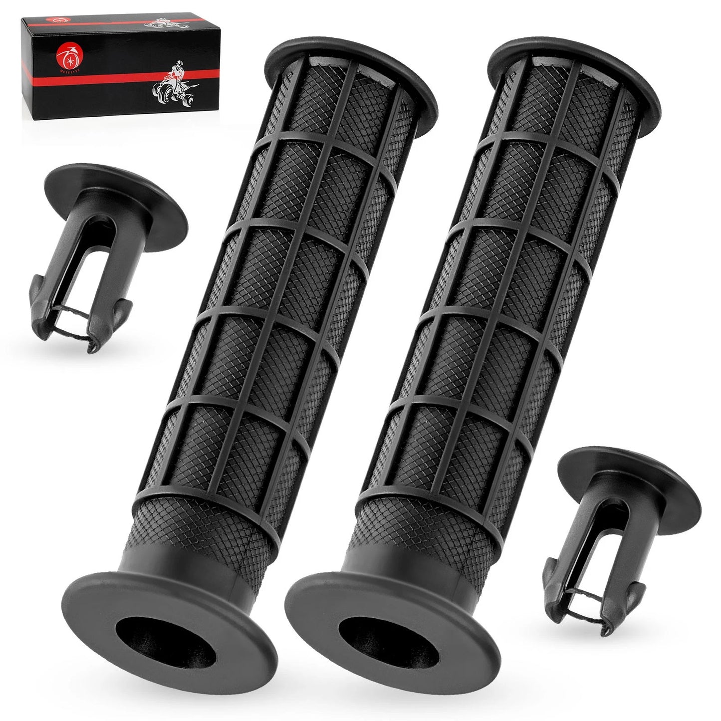 2x Handlebar Grips w/ End Guard for Honda TRX250X 2009-2024