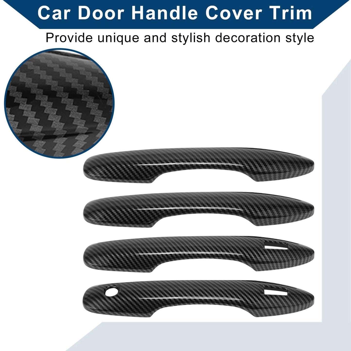 Carbon Fiber Black Door Handle Cover Trim for Toyota Camry (2018-2024)