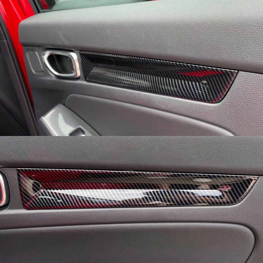 Carbon Fiber Inner Door Panel Strip Cover for Honda Civic (2022-2023)