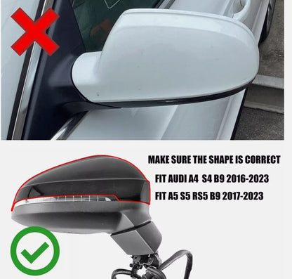 2 x Carbon Fiber Mirror Cover NO Lane Assist for Audi A4 B9/S4 (2016–2022)