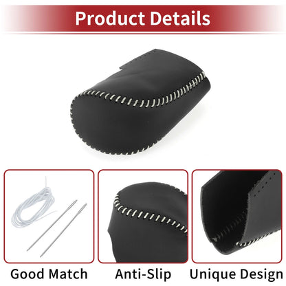 Car Gear Shift Knob Cover for Honda HR-V 2023-2024 Black Grey Faux Leather