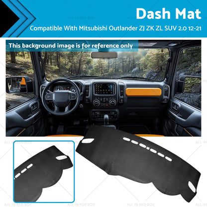 Dash Mat Microfiber Leather Anti-Slip for Mitsubishi Outlander (2012-2021)