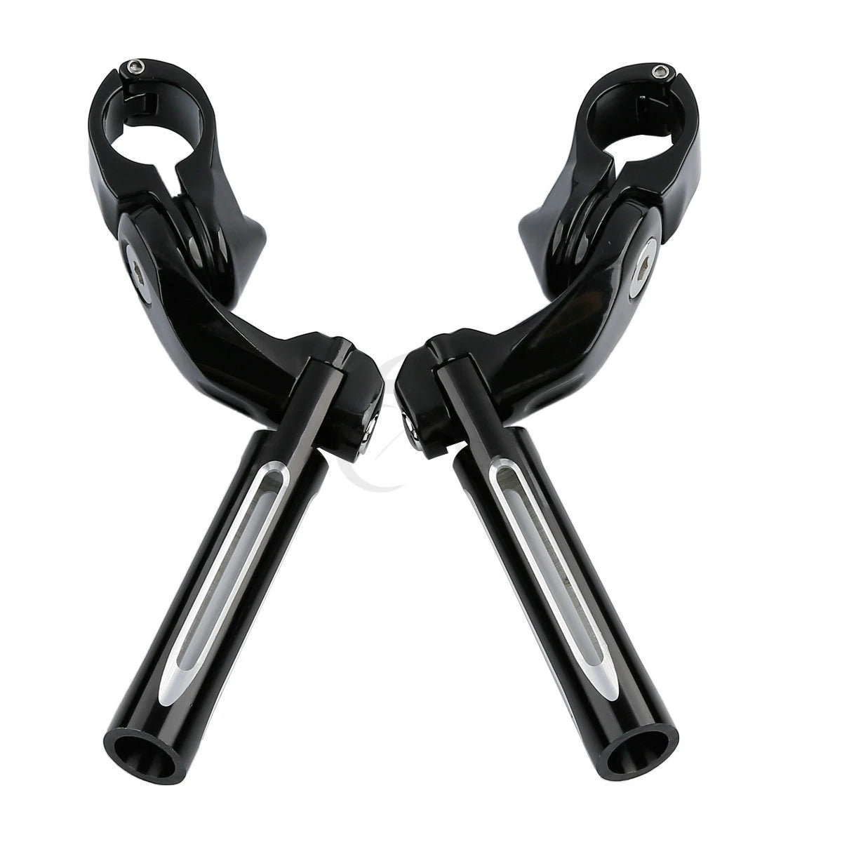 1 1/4" Black Short Angled Footpegs for Harley Road King, Glide