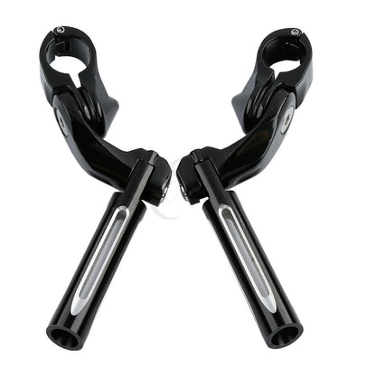 1 1/4" Black Short Angled Footpegs for Harley Road King, Glide