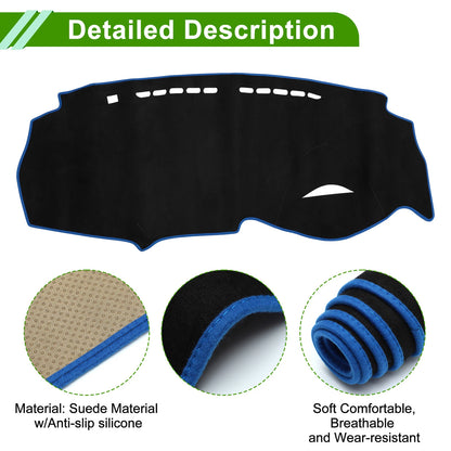 Dashboard Cover Mat for Honda Insight 2009-2014 Sun Protector Pad Black Blue