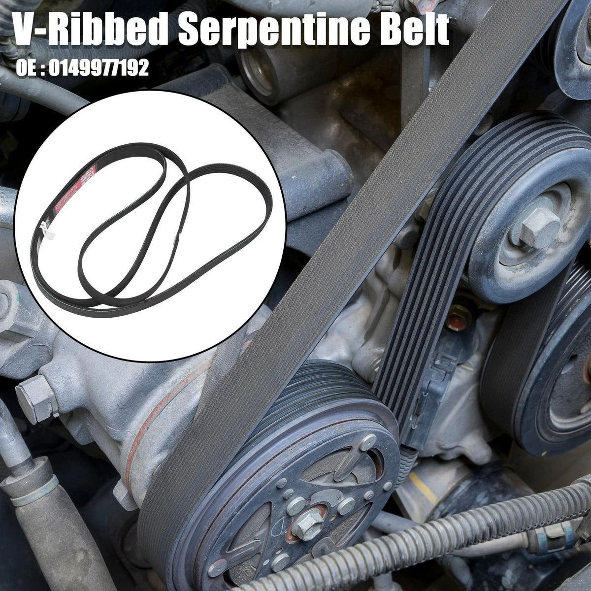Rubber V-Ribbed Serpentine Belt 6PK2380 for Mercedes-Benz S430 (2000-2006)