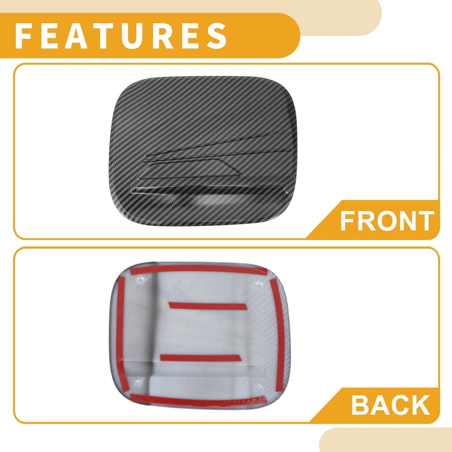 Fuel Tank Door Cap  Adhesive Carbon Fiber for Toyota Highlander (2022-2025)