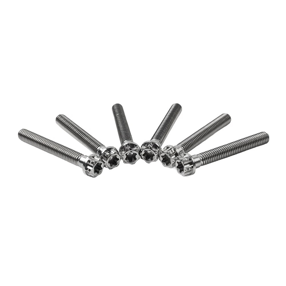 6pcs M10x55mm Titanium Torx Head Flange Bolts for Motorcycle Bike