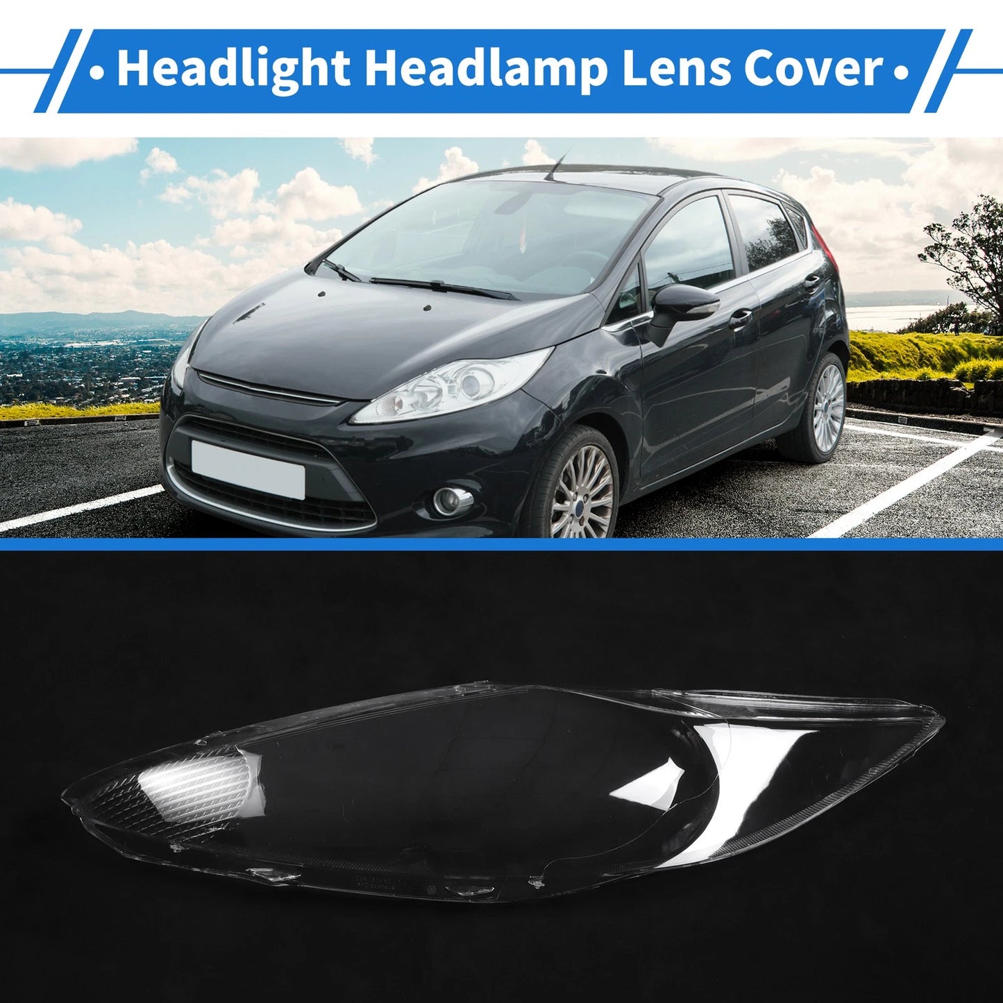 Front Left Headlight Lens Cover for Ford Fiesta (2009-2012)