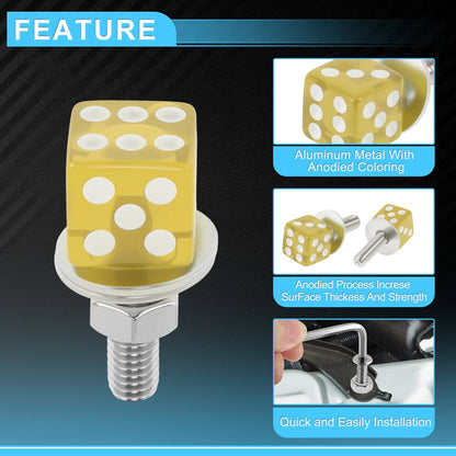 License Plate Screws Cover / M6 3.45 cm Yellow 4 pcs for Universal Motorcycle