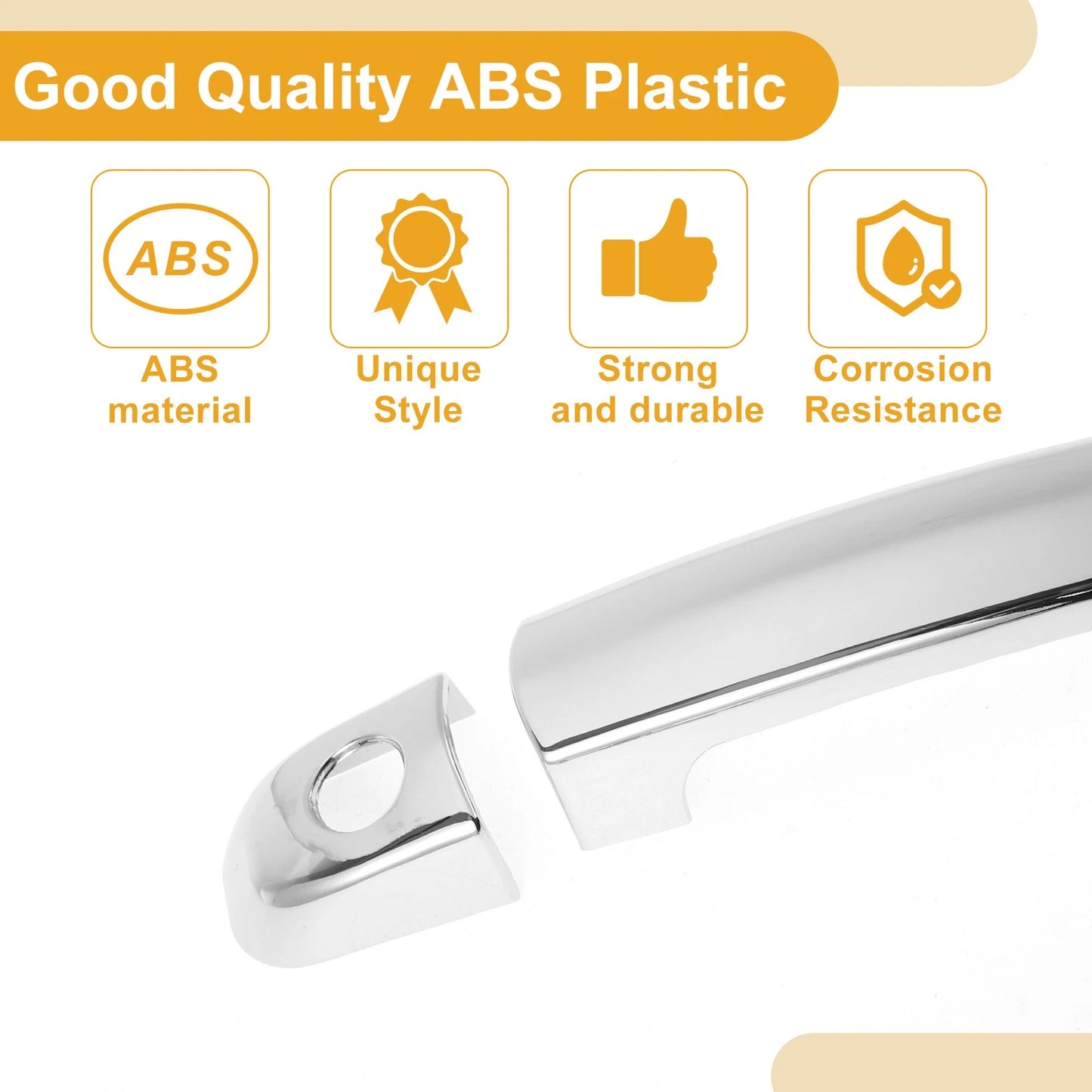 Silver Tone Car Door Handle Cover Trim for Suzuki Swift (2005-2017) - 1 Set