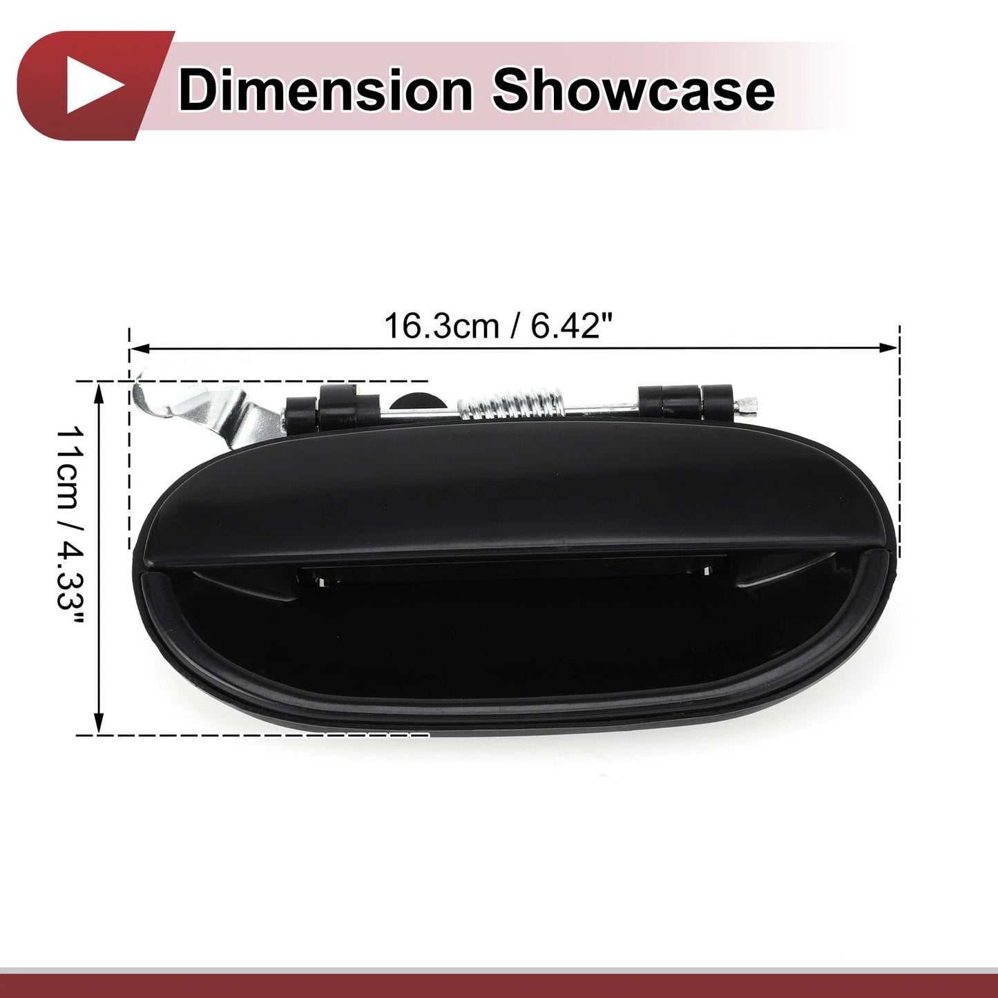 Exterior Door Handle for Hyundai Accent Rear Right Black ABS