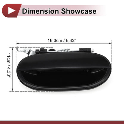 Exterior Door Handle for Hyundai Accent Rear Right Black ABS