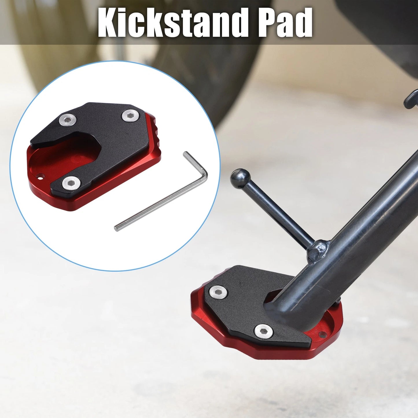 1 Set Kickstand Pad Replacement Red for KAWASAKI Z900RS (2018–2022)