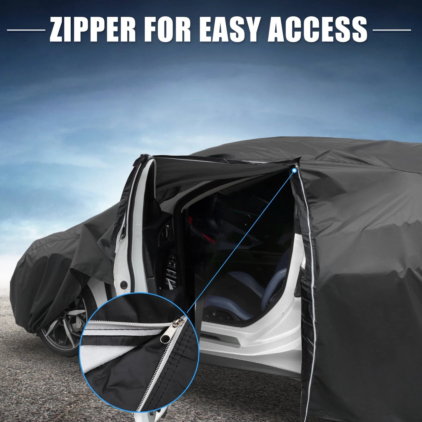 Waterproof Aluminum Film Car Cover for Toyota Camry (2007-2022) Black