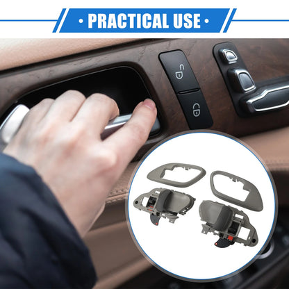 4 Pcs Interior Door Handle and Bezel for Chevy C1500 Suburban Gray