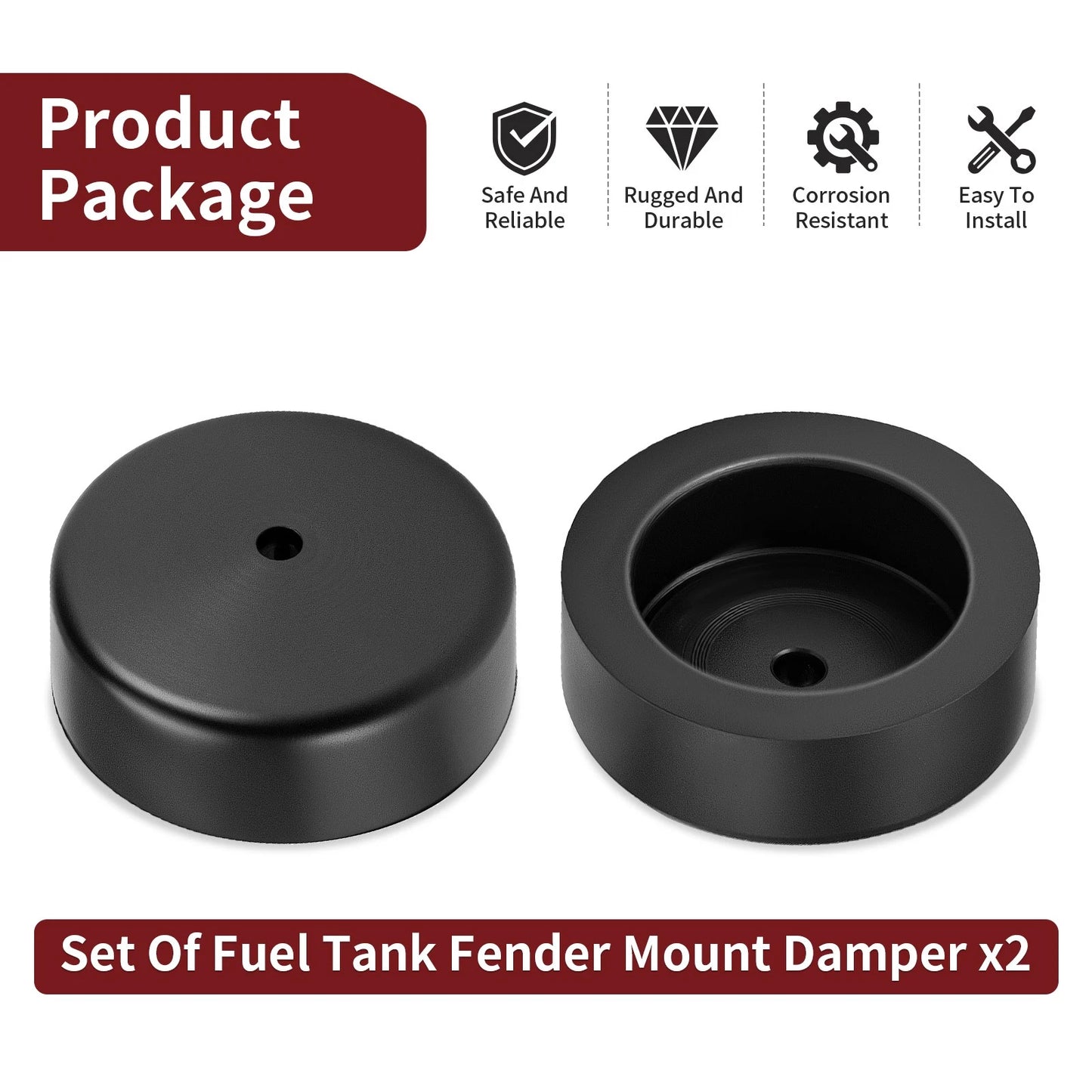 2 Pack Fuel Tank Mount Damper for Yamaha YG5T/YG5S/YLCM/68_TR/AS2C/L5T/L5TA/GT1
